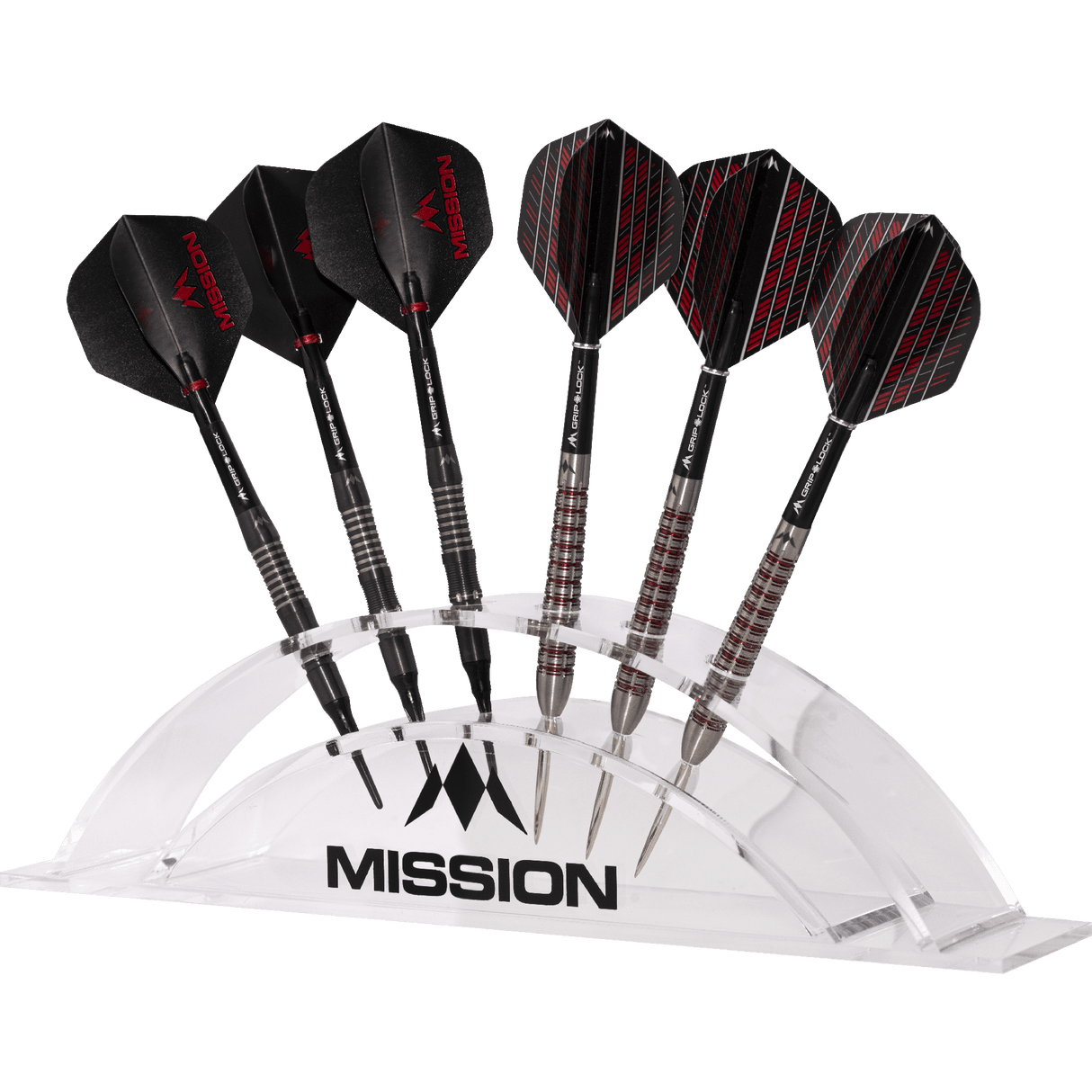 Mission Station 6 - holds 6 darts - Acrylic Darts Display Arc