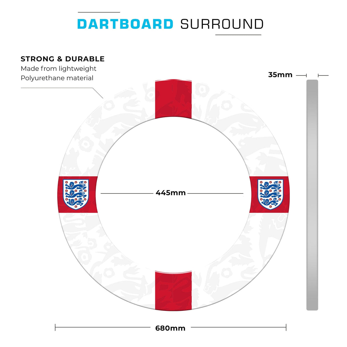 England Printed Dartboard & Printed Surround - St George