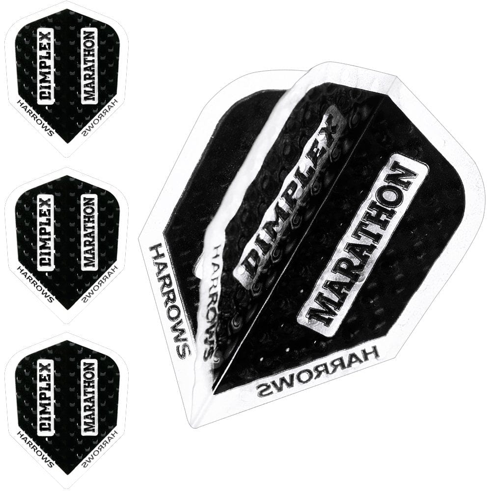 *Harrows Dart Flights - Dimplex Marathon - Std - Black Rim