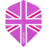 Dart Flights - Raw 100 - 100 Micron - Std - Union Jack Pink