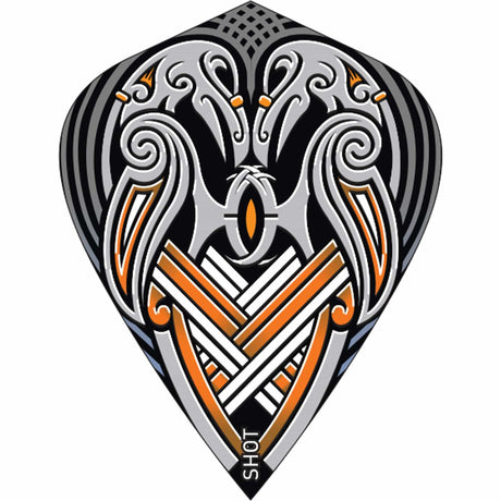 Shot Viking Raven Dart Flights - 100 Micron - Kite - Black