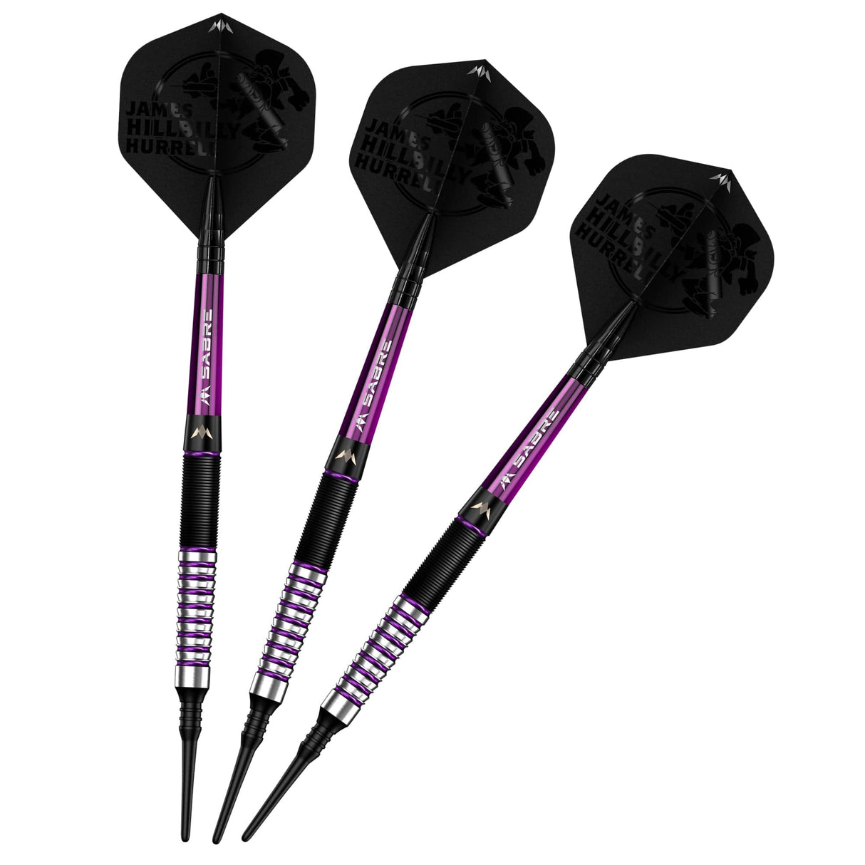 Mission James Hurrell Darts - Soft Tip - Hillbilly - Black & Purple - 18g 18g