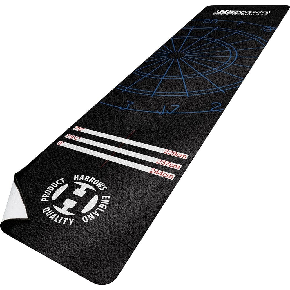 Dart Mats - Harrows Carpet Mat - Non Slip Back - Harrows Logo - Black