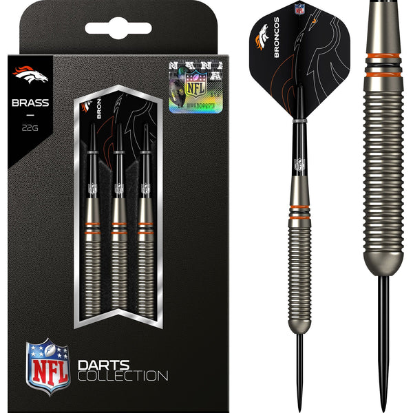 NFL - Steel Tip Brass Darts - Official Licensed - Denver Broncos - 22g