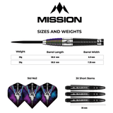 Mission Occult Darts - Steel Tip - 90% - Black & Coral PVD