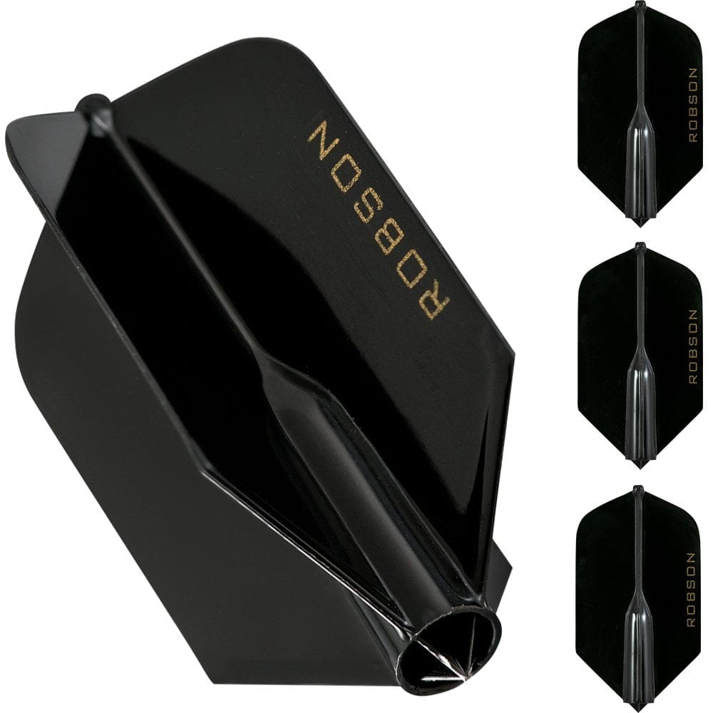 Robson Plus Dart Flights - for all shafts - Slim Black