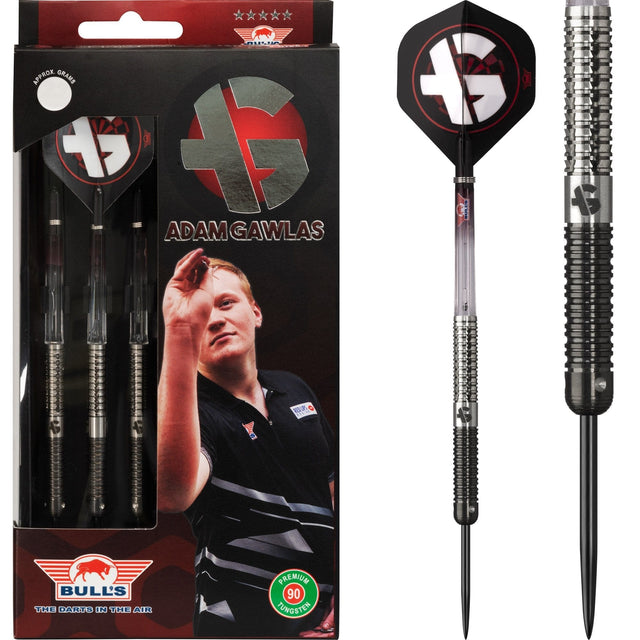 Bulls Adam Gawlas Darts - Steel Tip - Black & Silver 21g