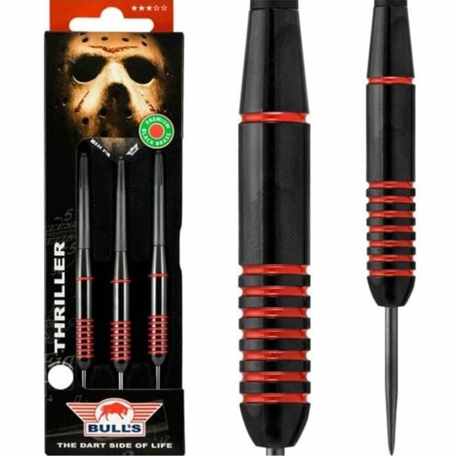 Bulls Thriller Darts - Steel Tip Black Brass - Front Ringed 21g