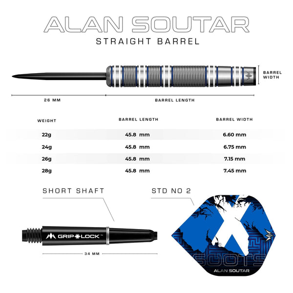 Mission Alan Soutar Freccette Steel Titanium nere - 24g