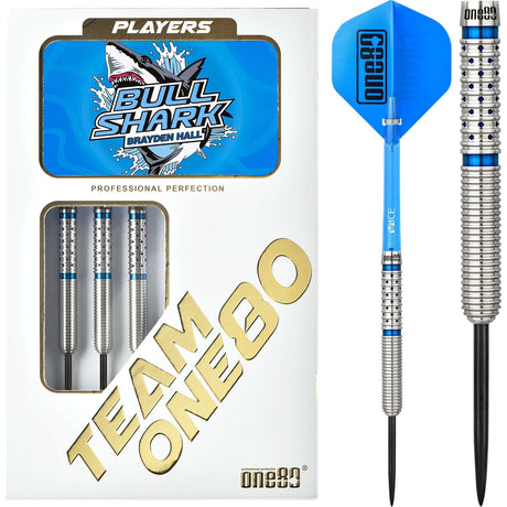 One80 Brayden Hall Darts - Steel Tip - Spot Blue - 23g 23g