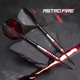 Darts Corner Astrofire Darts - Steel Tip - Knurled - Black & Red