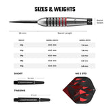 Darts Corner Astrofire Darts - Steel Tip - Knurled - Black & Red