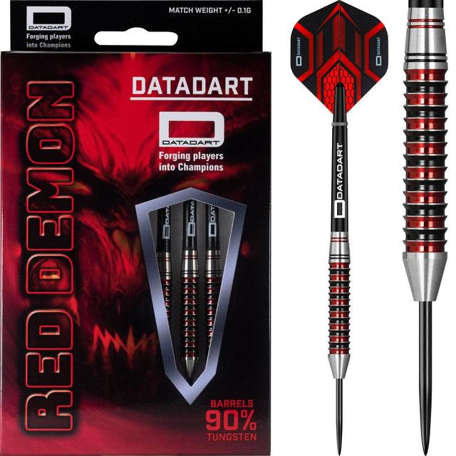 Datadart Red Demon Darts - Steel Tip - Red Rings 23gPERS