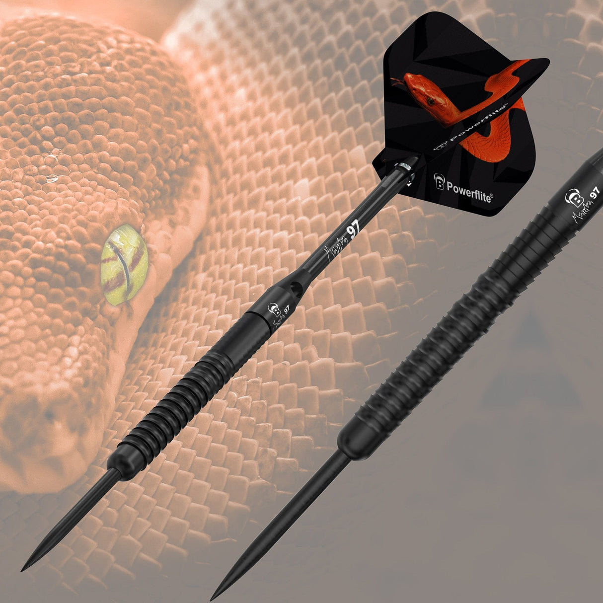 BULL'S Mamba 97 Darts - Steel Tip - M6 - Black Titanium