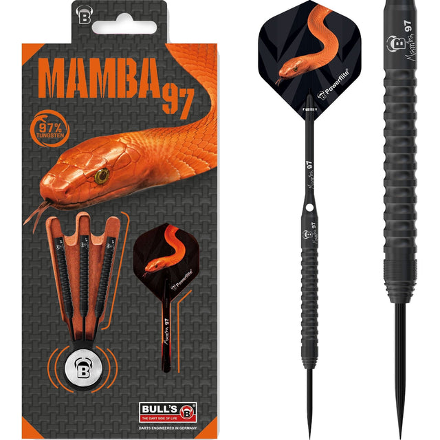 BULL'S Mamba 97 Darts - Steel Tip - M3 - Black Titanium 21g