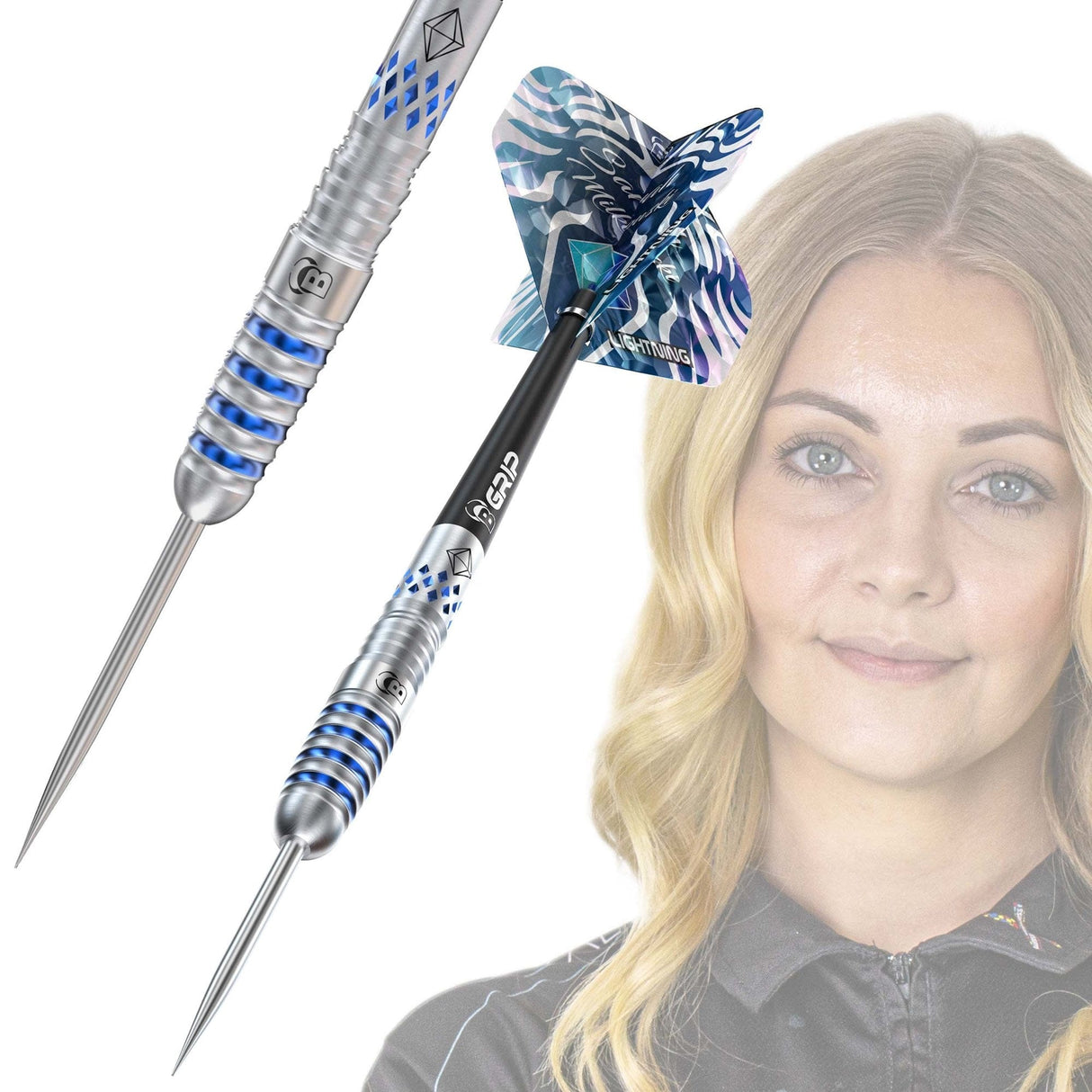 BULL'S Sarah Milkowski Darts - Steel Tip - Sapphire - 22g 22g