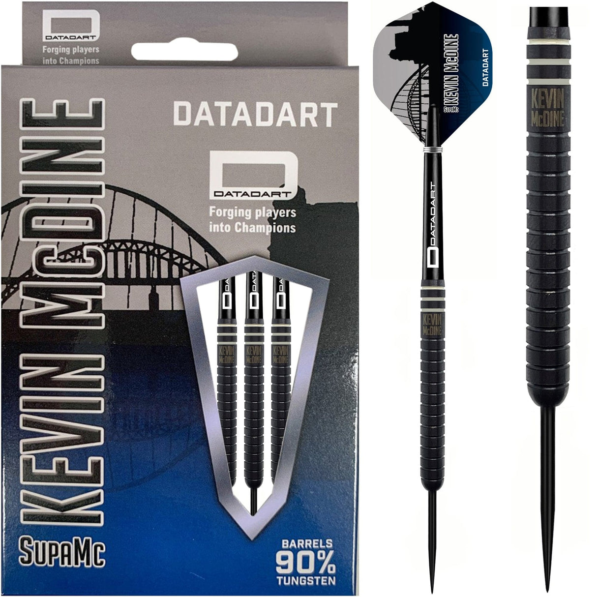 Datadart Kevin McDine Darts - Steel Tip - Black Titanium 22g