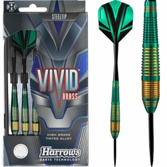 Harrows Vivid Darts - Steel Tip Brass - Green 22g