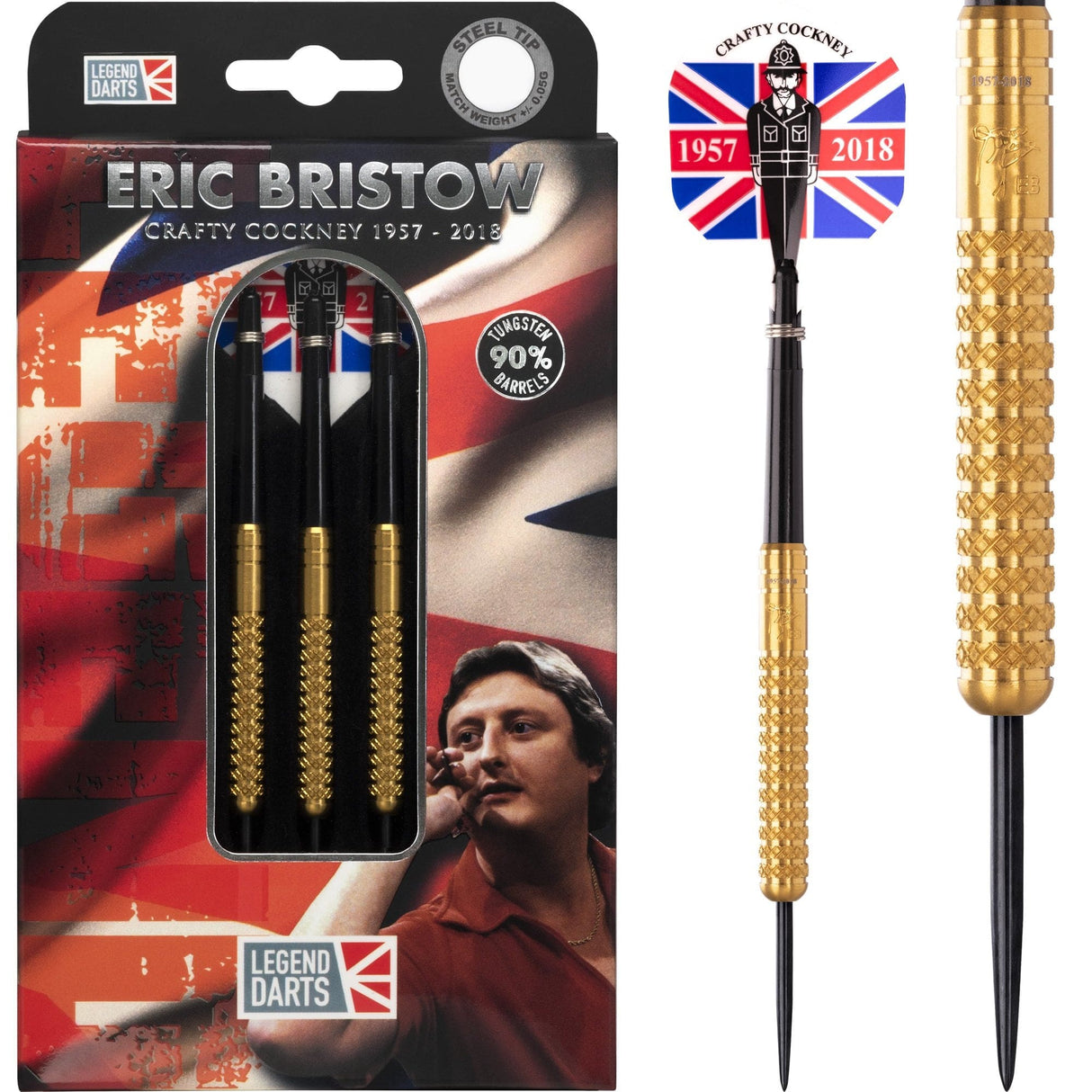 Legend Darts - Eric Bristow - Steel Tip - Cocked Finger - K1 - Gold