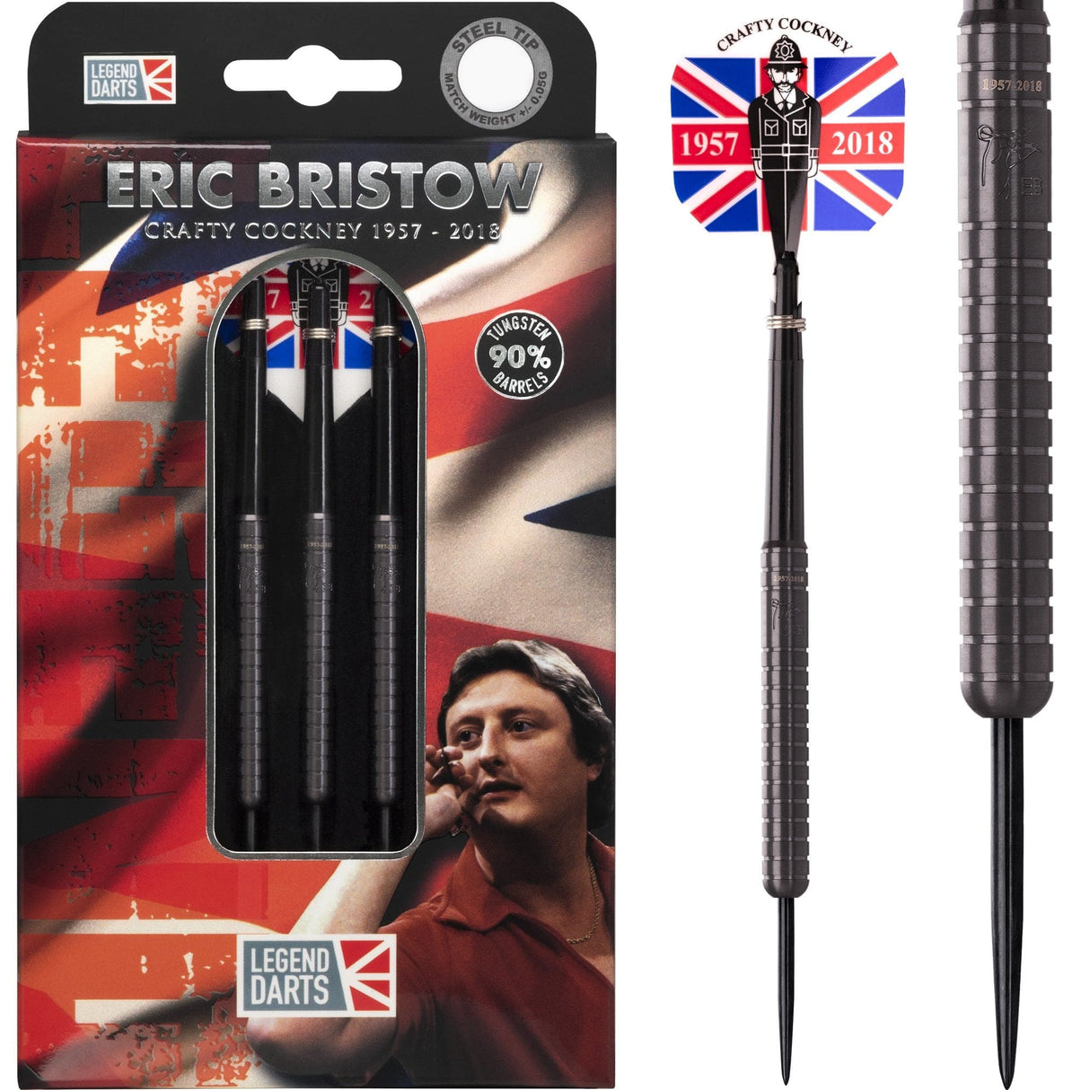 Legend Darts - Eric Bristow - Steel Tip - Cocked Finger - R1 - Black