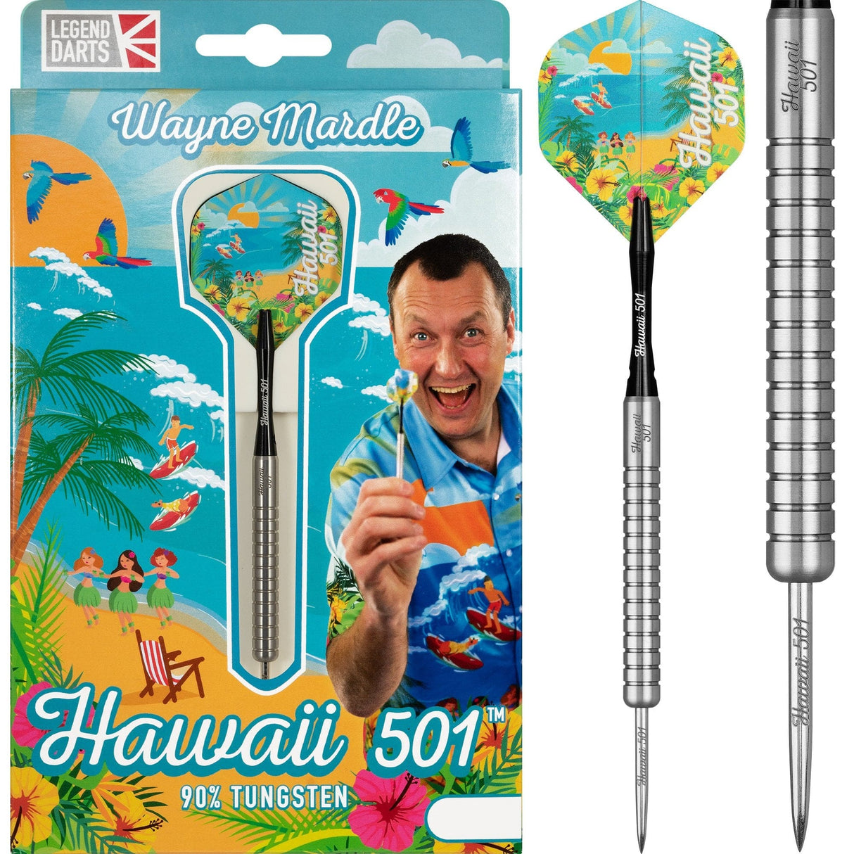 Legend Wayne Mardle Darts - Steel Tip - Hawaii 501 - Natural 20gPERS