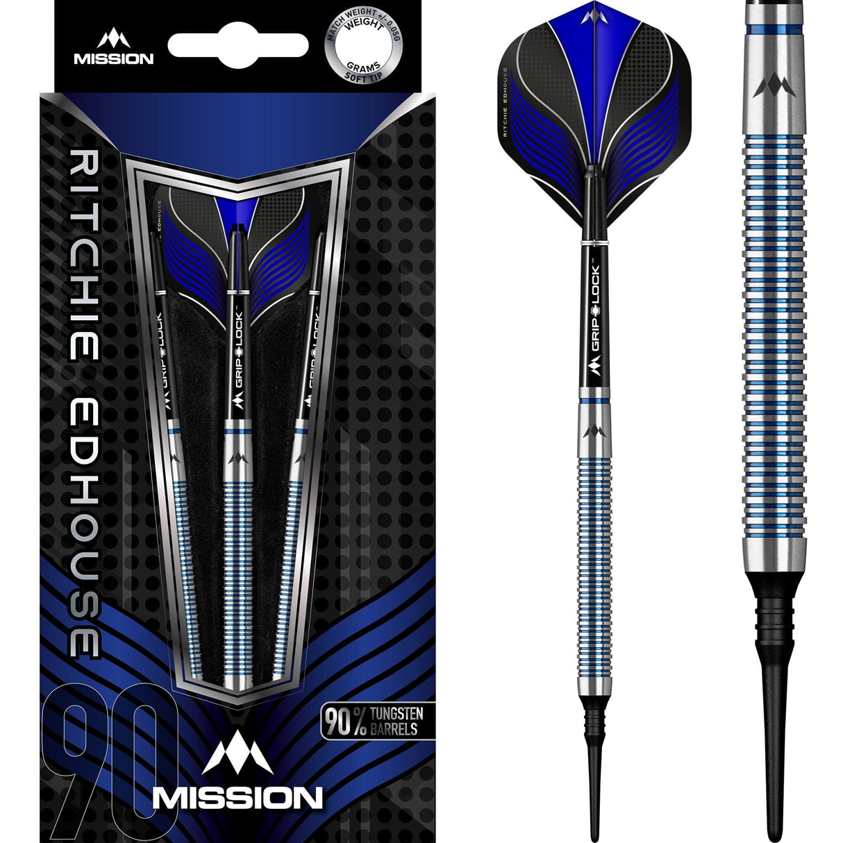 Mission Ritchie Edhouse Darts - Soft Tip - Blue 21g