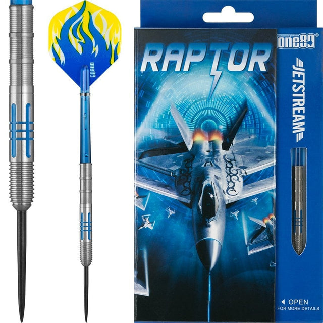 One80 Jetstream Darts - Steel Tip Tungsten - Blue - Raptor 20g