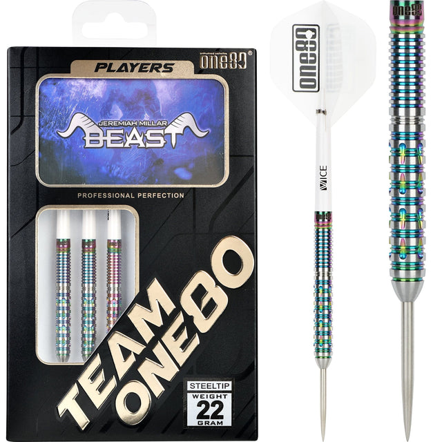 One80 Jeremiah Millar Darts - Steel Tip - Beast - 22g 22g