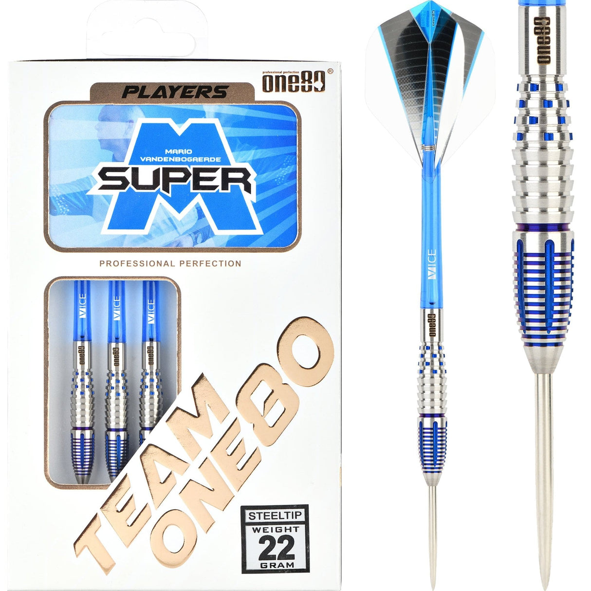 One80 Mario Vandenbogaerde Darts - Steel Tip - Super Mario - 22g 22g