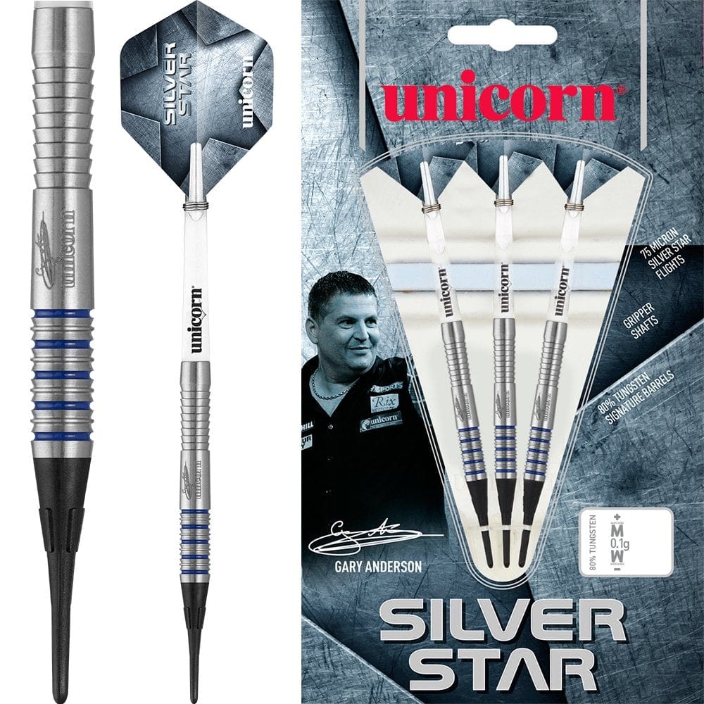 Unicorn Silver Star Darts - Soft Tip - GA3 - Gary Anderson