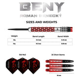 Mission Roman Benecky Darts - Steel Tip - Black & Red