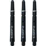 Harrows Supergrip Spin Stems - Dart Shafts - Black Silver Medium