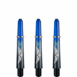 Shot Eagle Claw Dart Shafts - with Machined Rings - Strong Polycarbonate Stems - Black Blue Short