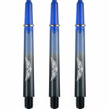 Shot Eagle Claw Dart Shafts - with Machined Rings - Strong Polycarbonate Stems - Black Blue Medium