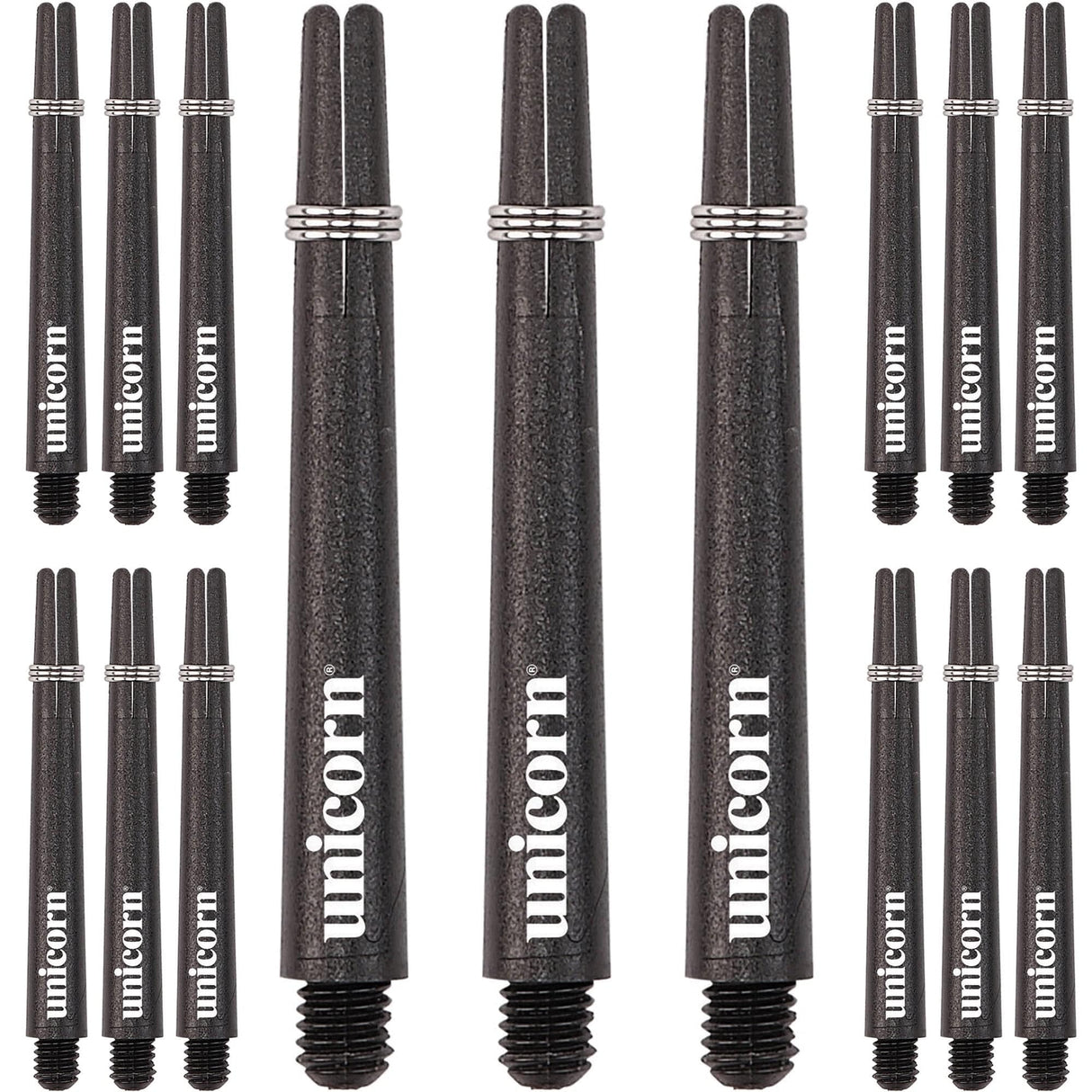 Unicorn Gripper 3 Dart Shafts - VALUE PACK - 5 Sets - Black Medium