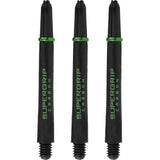 Harrows Supergrip Carbon Dart Shafts - Black & Green Medium