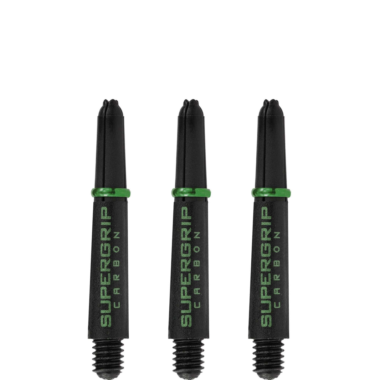 Harrows Supergrip Carbon Dart Shafts - Black & Green Short