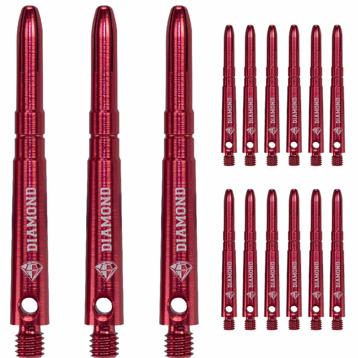 Cuesoul - Aluminium Dart Shafts - Diamond - Value Pack - 4 sets - Red