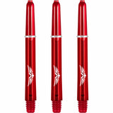 Shot Eagle Claw Dart Shafts - with Machined Rings - Strong Polycarbonate Stems - Red Medium