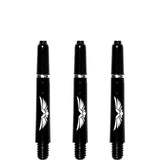 Shot Eagle Claw Dart Shafts - with Machined Rings - Strong Polycarbonate Stems - Black Short