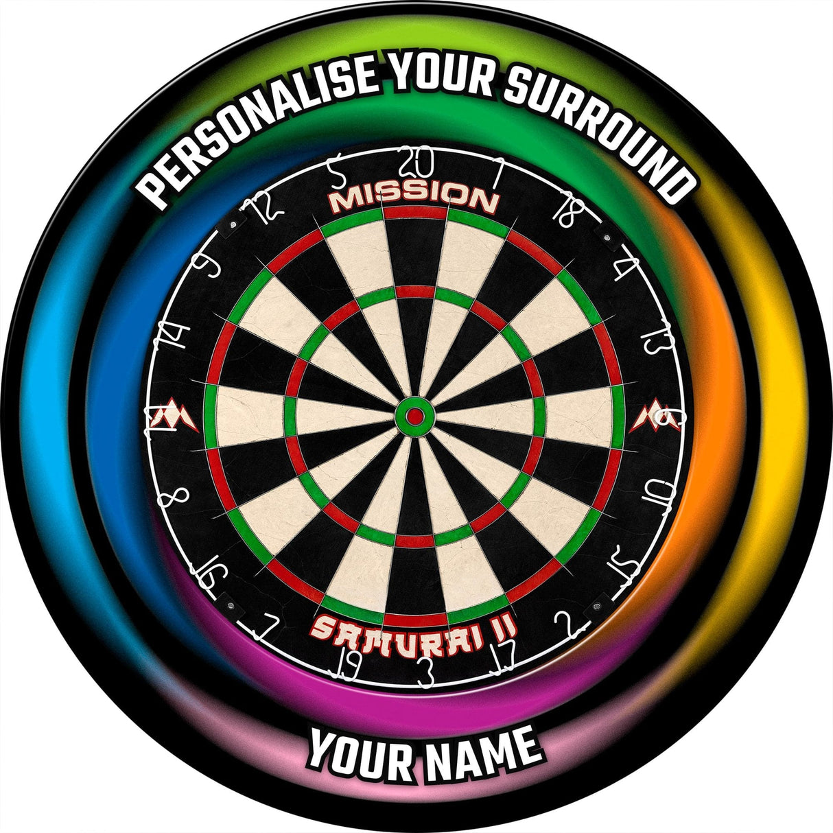 Designa Dartboard Surround - Design Collection - Heavy Duty - Rainbow