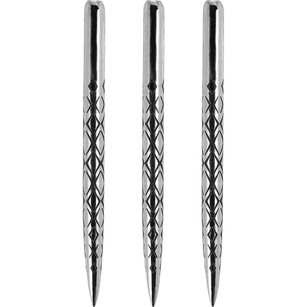 One80 Aztec Dart Points - Style A - Silver - Diamond 34mm