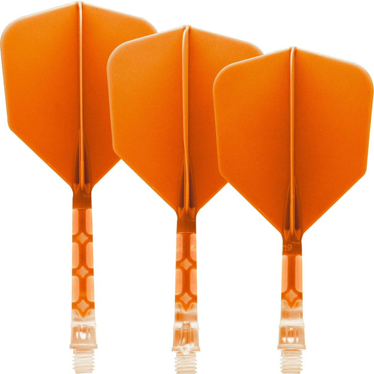 Cuesoul Rost T19 Integrated Dart Shaft and Flights - Big Wing - Clear with Orange Flight