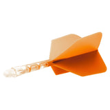 Cuesoul Rost T19 Integrated Dart Shaft and Flights - Big Wing - Clear with Orange Flight